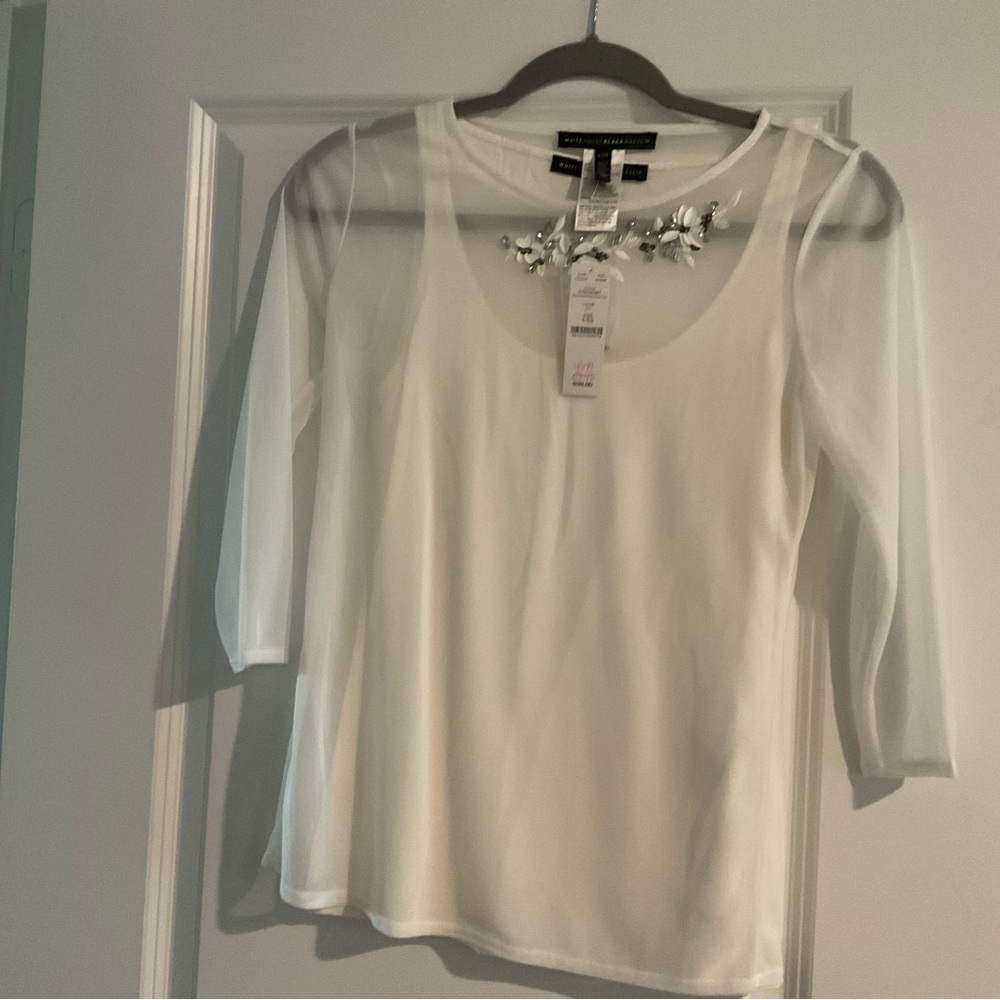 Brand new blouse with beading from White House black market size XXS